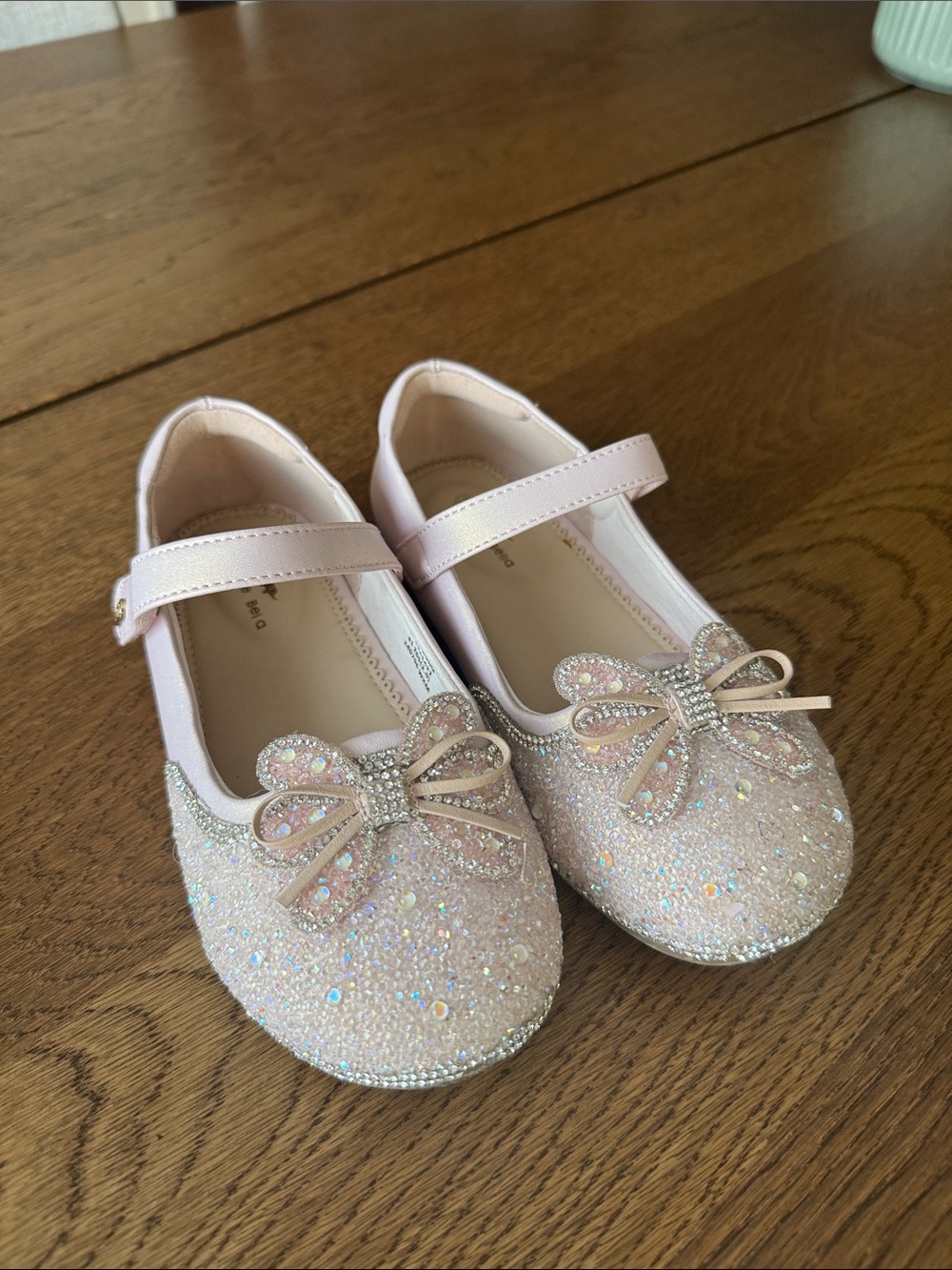 Girls' Sparkling Bow Mary Jane Dress Shoes - Light Pink